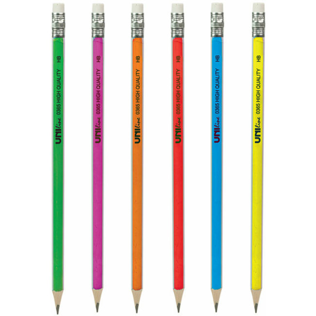 Grafitna olovka HB 1/12 U Neon sa gumicom