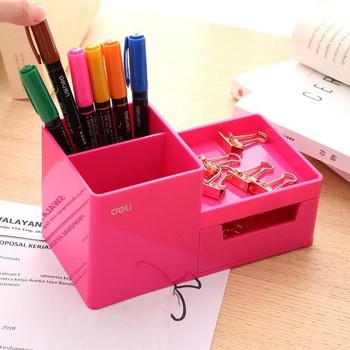 Stoni organizer pvc Deli pink, 1 fioka, 3 odeljka